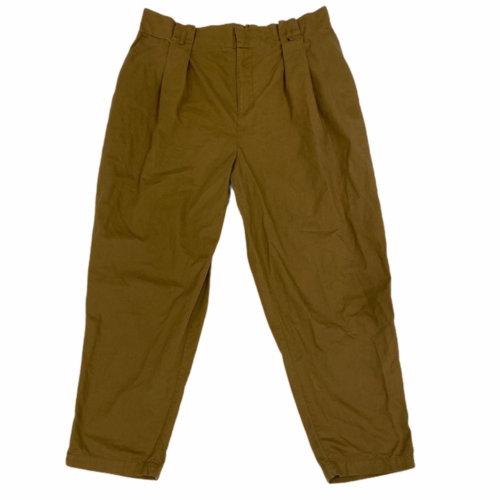 Forever 21+ khaki high waisted pleated paper bag pants